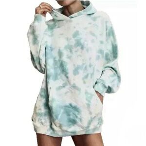 Aerie Women's Tie-Dye Hoodie - Blue and Cream